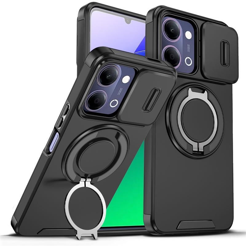 Слайдерная Защитная Крышка Камеры Для Vivo Y05 Y11D 4G Y21D Y31 Y31D Y500i Чехол Магнитный Держатель-Кольцо Ударопрочные Бронированные Чехлы Для Телефона Coque