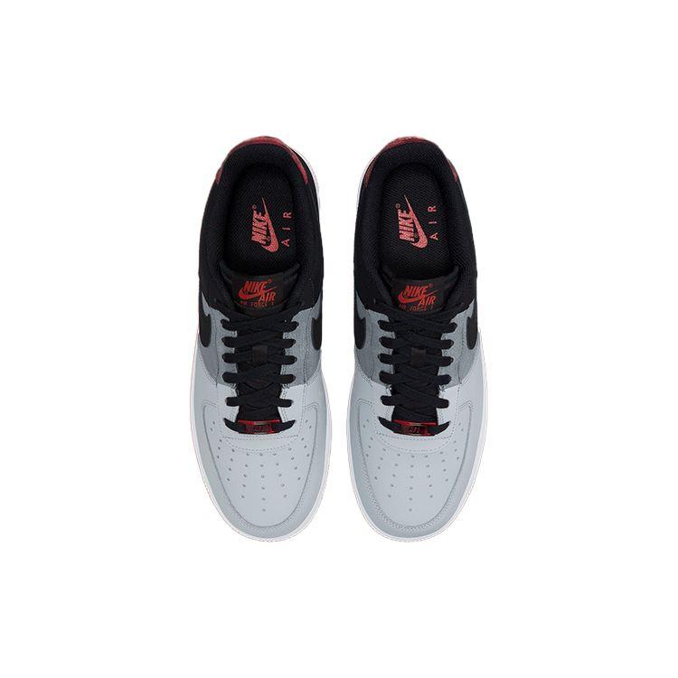 Nike Air Force 1 07 LV8 Черные дымчато-серые мужские кроссовки Pure-Platinum Red-Lava CZ0337-001