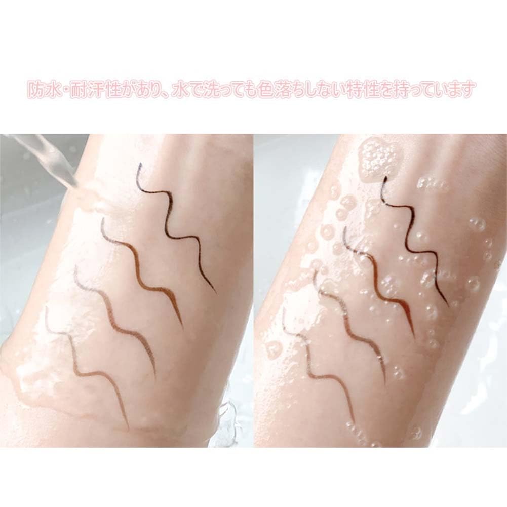 Пара Blossom Rain Fine Smooth Водонепроницаемые и Корейские Жидкие Кисточки для Макияжа Макияж Легкие Черные (Эбони) Подводки для Глаз, Устойчивые к Поту, Ультратонкие, Долговечные,
