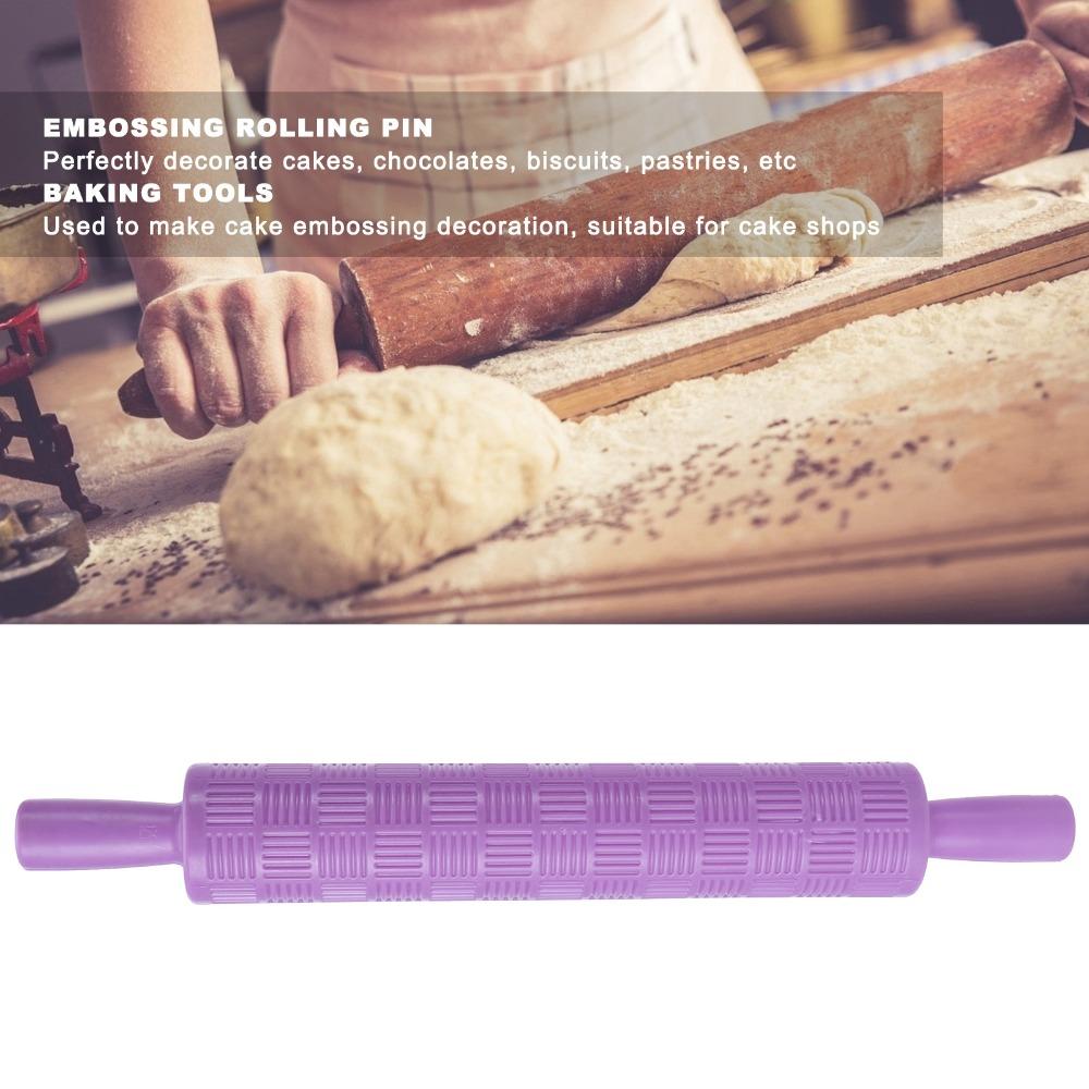 3D Pattern Embossing Rolling Pin PP Dough Roller Reusable Pattern Rolling Pin Bakery DIY