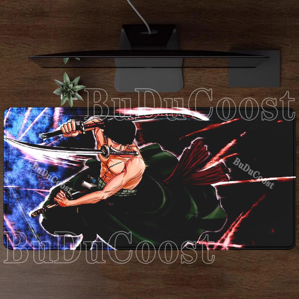 Mouse Pad Anime Roronoa Zoro One Piece Computer HD printing Gaming Mousepad PC Keyboard Carpet overlock Office esports Desk Mat