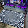 Оптическая иллюзия 3D Абстрактный Клетчатый Волновой Спиральный Коврик Визуальный Эффект Нескользящий Ковер Коврик для Игр Гостиной Домашний Декор