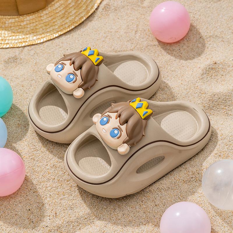 Kids EVA Slide Sandals Soft Non Slip Sole Indoor Outdoor Home Slippers For Baby Boys Girls Princess Prince