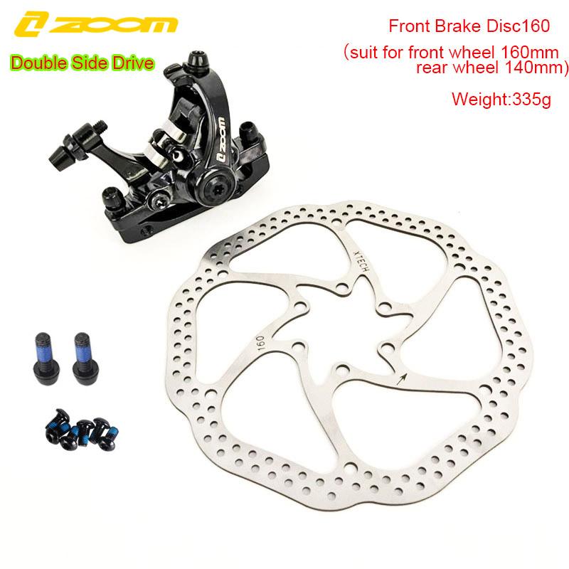 ZOOM Bicycle Disc Brake Aluminum Alloy F160 R160 Mountain Road MTB Bike Mechanical Caliper Disc Brakes Cycling Double Brake
