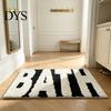 Decorative Bedroom Floor Mat Modern Bath Mat, Absorbent Non-Slip Bathroom Rug, Fun English Letters, Water Foot Pad Machine Washable Cozy Rug