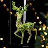 3D Lightweight Festive Green Glitter Detail Pendant PC Christmas Tree Snowflake Ornaments For Indoor Home Living Room Wall