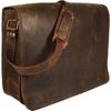Leather 16 Inch Leather Vintage Rustic Crossbody Messenger Courier Satchel Bag Gift Men Women Briefcase Carry Laptop