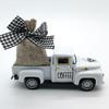 Coffee Station Accessories Mini Metal Truck Model with Removable Burlap Bag for Farmhouses Kitchen and Shelf Display