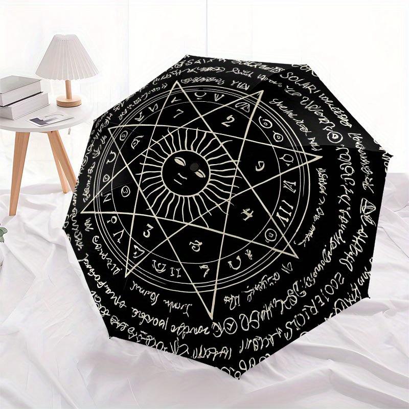 Enchanted Pentagram Symbol Tapestry, Mystic Decor for Your Space Umbrella, Cute Umbrella with Cute Design, Portable 3-Fold Compact Umbrella for Men &