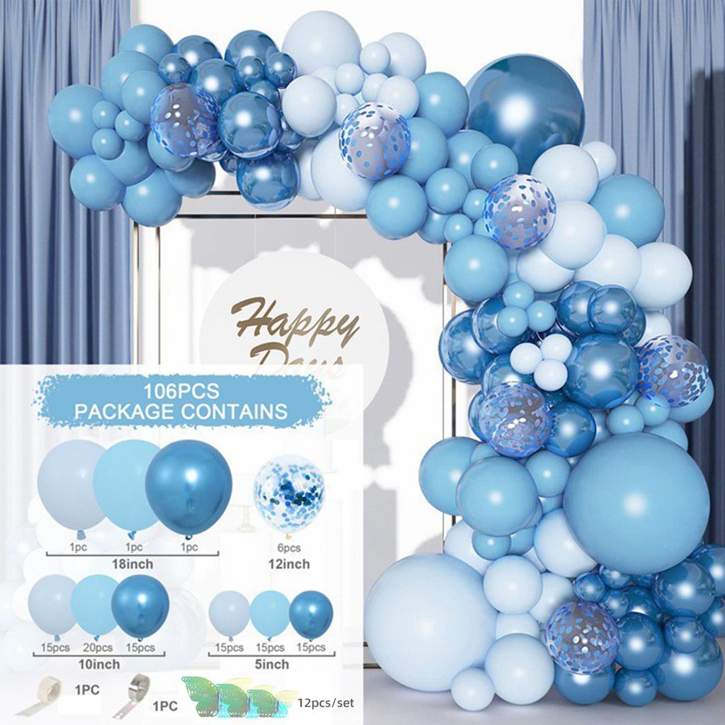 Градиентный набор синих воздушных шаров с бабочкой, украшения для дня рождения, детские воздушные шары для девочек на свадьбу, день рождения, детский душ