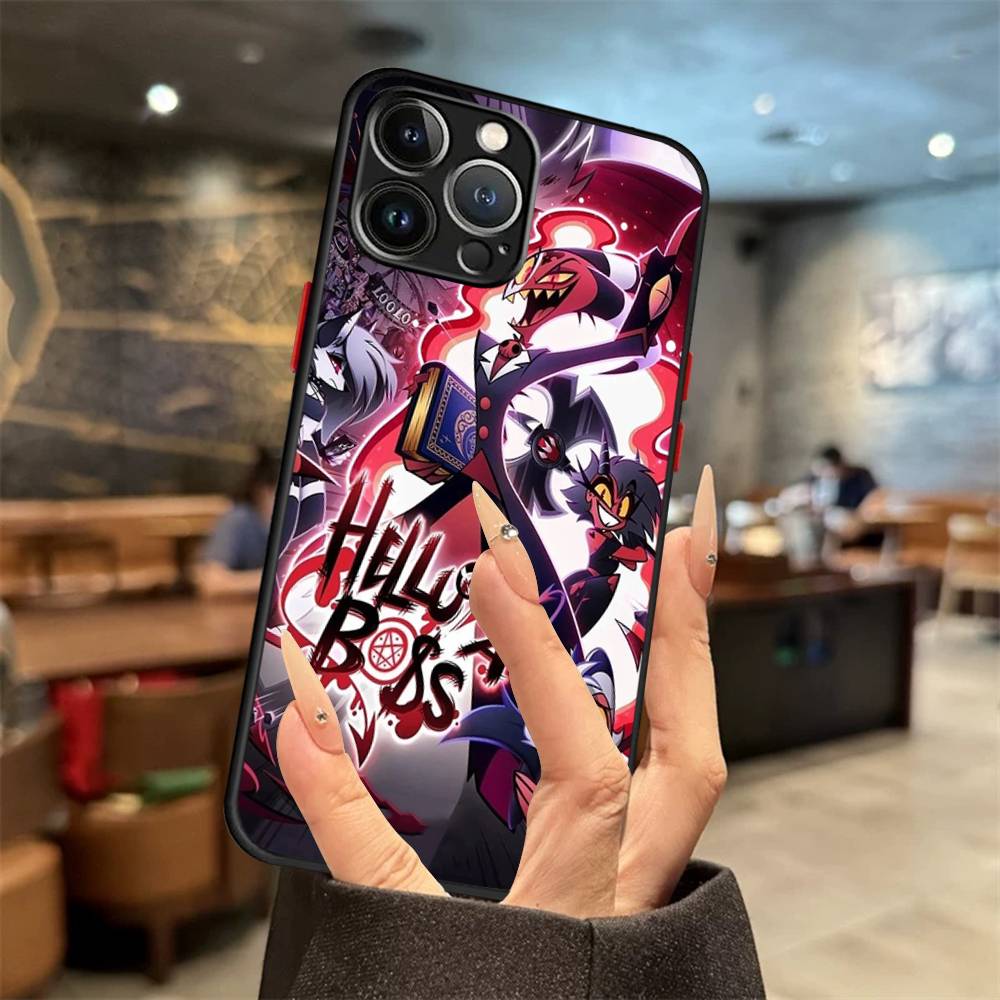 H-Hazbin Hotel Матовый Чехол для Телефона Для iPhone 16 15 14 11 12 13 Mini Pro Max X XR XS ударопрочный