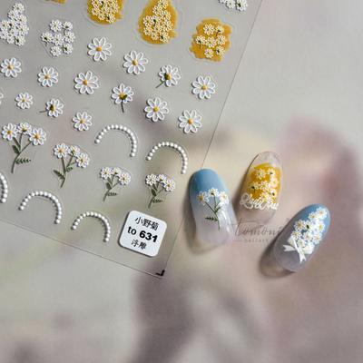 Рельефные наклейки для ногтей Ono Chrysanthemum 5D, сделай сам, креативное украшение