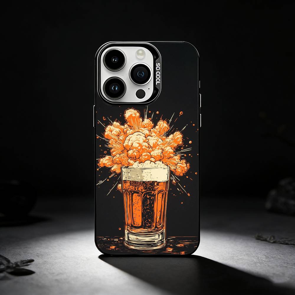 Beer Alcohol CHEERS Phone Case For iPhone 17,16,15,14,13,12,11 Plus,Pro Max,XS,Colored silver phone case