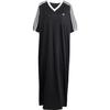 Originals SS25 Sports Lifestyle Collection Simple Striped Comfortable V-Neck Loose Short Sleeve Dress Women Dresses Black JX9219