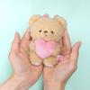 Sunlemon Fluffy Heart Bear Beige SS 7 X 6 X 10cm Stuffed Animal P-8962