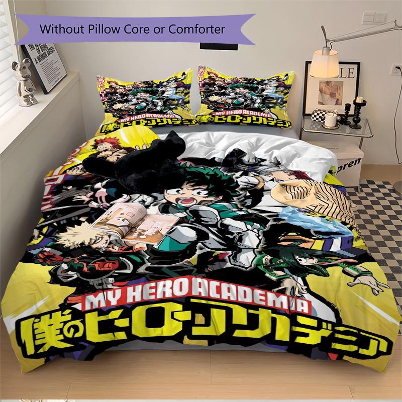 My Hero Academia Bedding Set Comforter Cover Gift for Bedroom,Includes 1 Cover and 2 Pillowcases, No InsertB266
