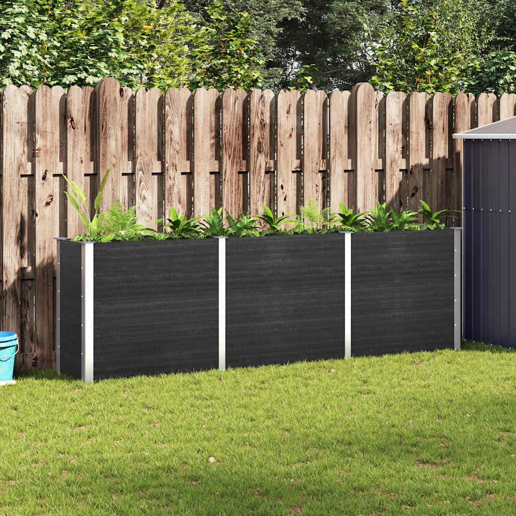 Raised Garden Bed Gray 300 x 50 x 91 cm WPC
