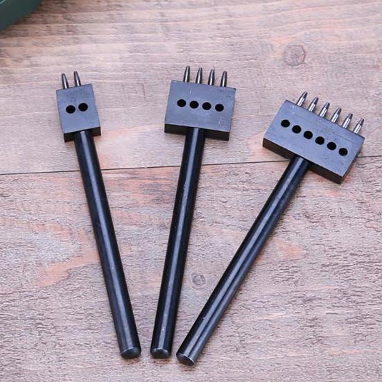 4/5/6/8mm Pitch 2 4 6 Prong DIY Round Punch Hole Leather Craft Punching Tool