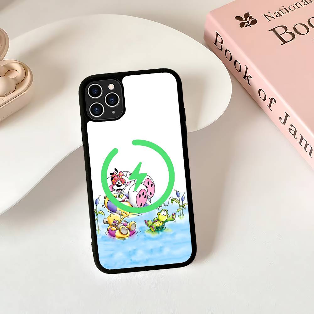 Cartoon D-Diddl Magnetic Matte Phone Case For IPhone 16 17 15 14 13 12 11 For Magsafe Wireless Charge Cover