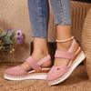 Fashion Women Closed Toe Wedge Sandals Women Summer Buckle Strap Gladiator Shoes Woman Fashion Espadrilles Platform Sandalias Mujer