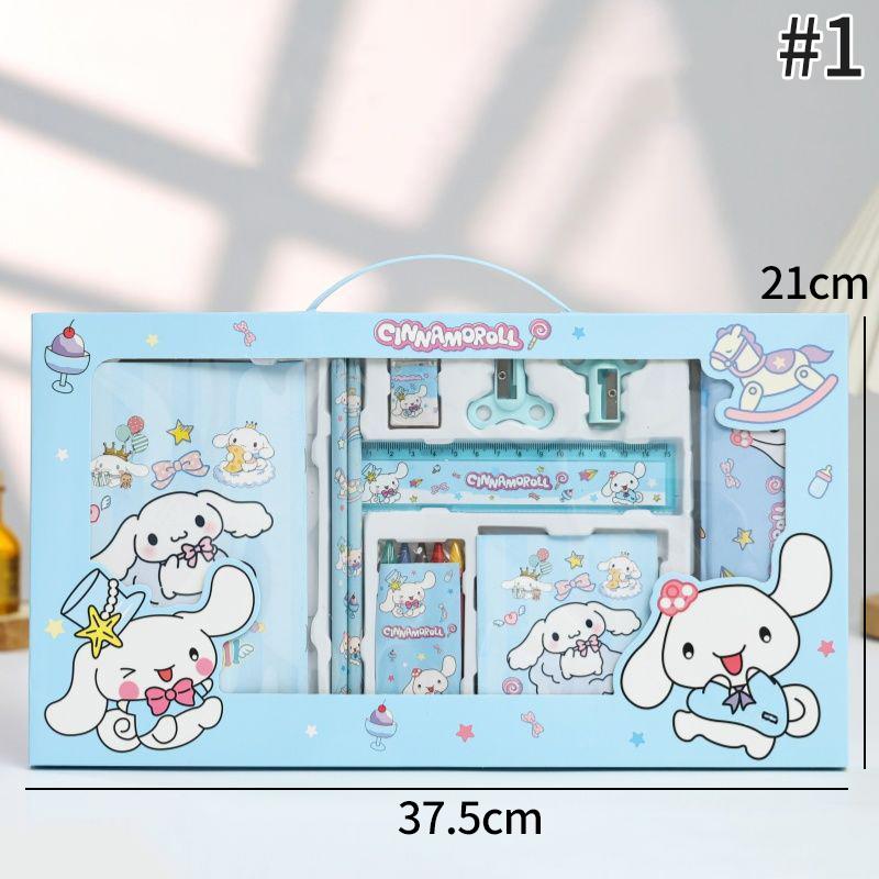 Sanrio Hello Kitty Kuromi Набор Канцелярских Принадлежностей Пенал Линейка Школьные Принадлежности Подарки для Учебы Развлекательные Игры Безопасные Для Детей Веселье