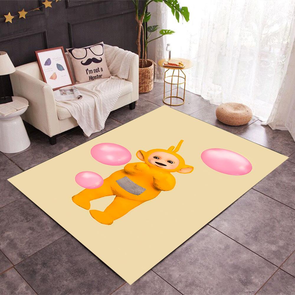 Teletubbies Scooter Adventure Themed Anti-Slip Rugs - Polyester Home Decor, Suitable for Bedrooms, Living Rooms, Doorways, Studios, and Decorations