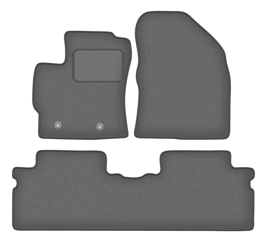 Velour graphite car mats for: Toyota Verso FL minivan (2013-2019)