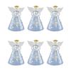 Fourcart Cute Handmade Glass Crafts [Crystal Angel Bell] Blue X 6-Piece Set
