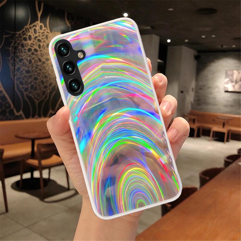Чехол для Samsung A04s, роскошный блестящий Радужный зеркальный чехол, мягкая задняя крышка из ТПУ для Samsung Galaxy A04s, galaxyA04s A04s, противоударные чехлы для телефонов