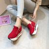 Platform Wedges Women's Sneakers Rhinestone Mesh Breathable Increased Casual Black Autumn Vulcanized Shoes Baskets Femme Zapatos