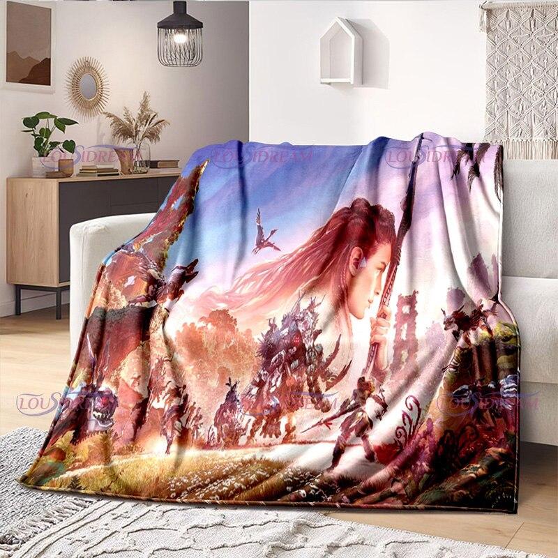 Одеяло для любителей геймеров Horizon Zero Dawn, игровое одеяло, флисовое одеяло, одеяло для взрослых и детей, покрывало для геймера, подарки