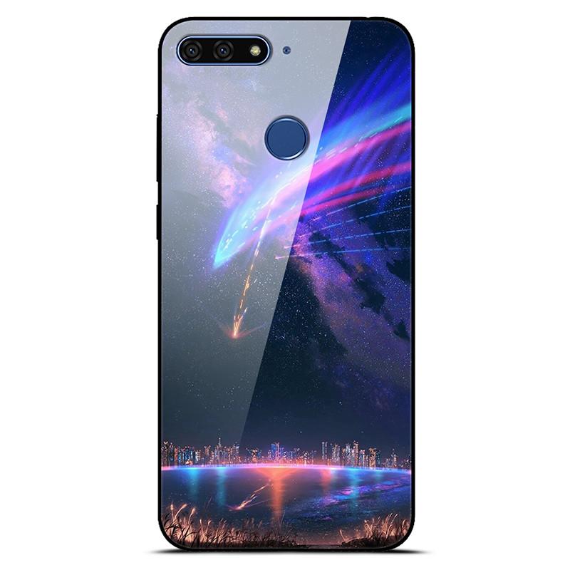 Honor 7C Case Tempered Glass Back Cover For Huawei Honor 7C AUM-L41 Case Honor 7A Pro Soft Bumper On Honor 7 C Honor 7A Case