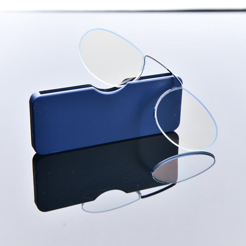 Clip On Nose Reading Glasses Anti Blue Light Presbyopic Glasses Men Portable Eyewear With Legless Case