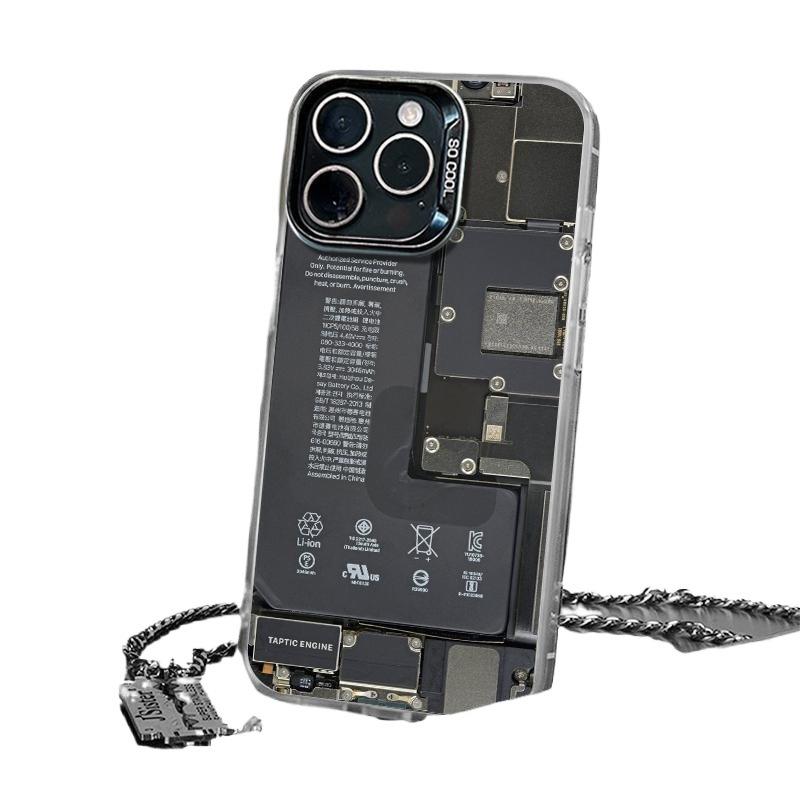iPhone 15 Pro Max Creative 14/13 Matte 12 Drop-Proof 11 Cartoon XR Hard Case X Phone Case Motherboard Damaged Phone