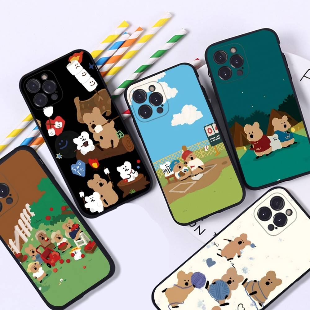 Cute Bear Quokkas Magsafe For IPhone 17 16 15 14 13 12 11 Pro Max Plus Shockproof Black Soft Phone Cover