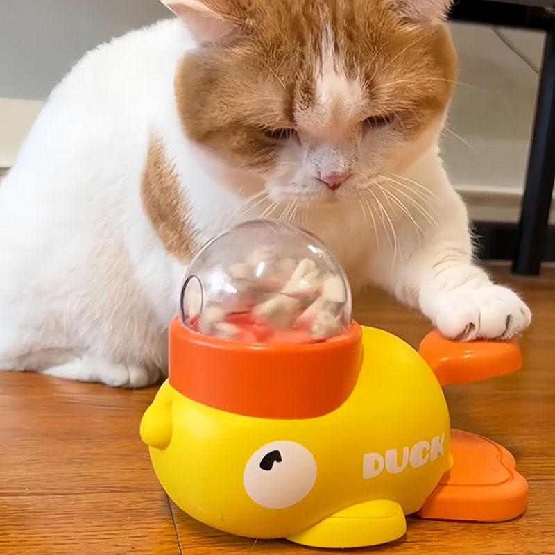 Little Yellow Duck Pet Treat Dispenser Toy, Interactive Slow Feeder For Dogs Cats, Educational Training Device Puppy Leaking Toy