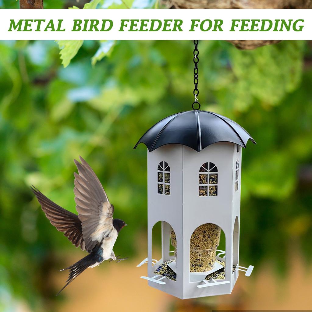 Кормушка для птиц Castle Bird Feeder Outdoor Garden Metal Bird Feeding
