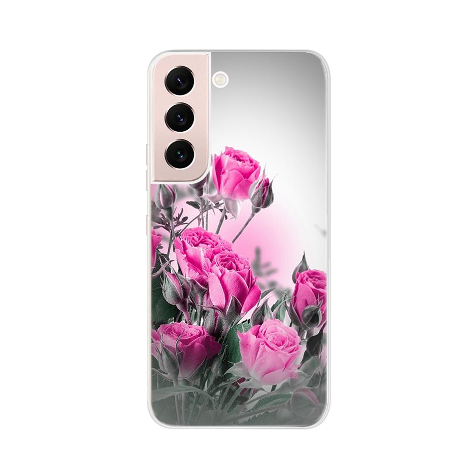 Красивый чехол для телефона с цветами для Samsung Galaxy S22 Pro S 22 Ultra 5G Чехол Милый Кот Мягкий Силиконовый TPU Чехол для Samsung S22 22Pro