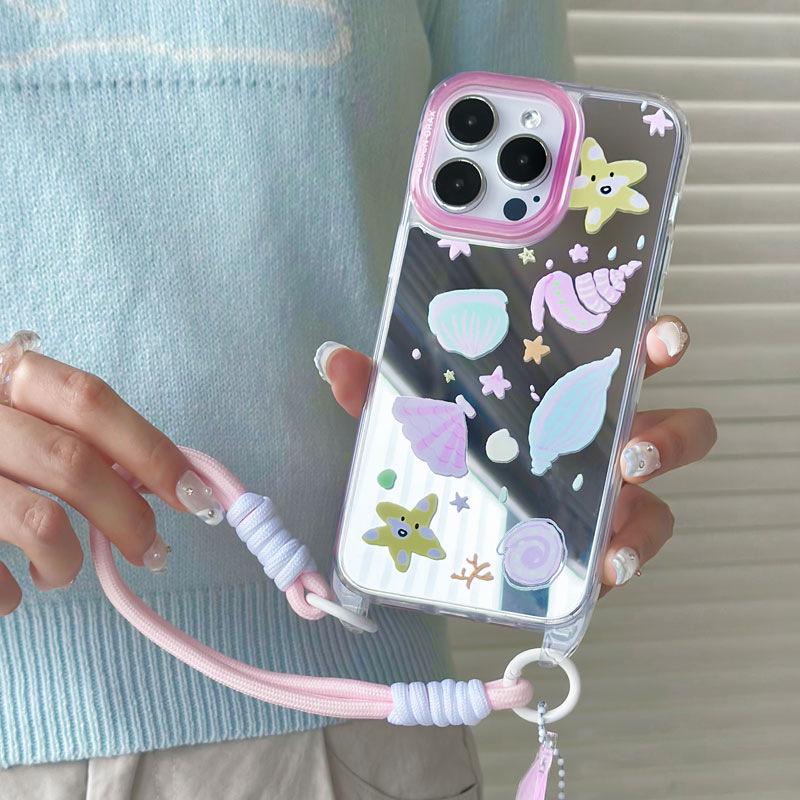 Чехол для зеркала Zhitai: Совместимо с iPhone 15/13 Pro Max/12, женский летний дизайн