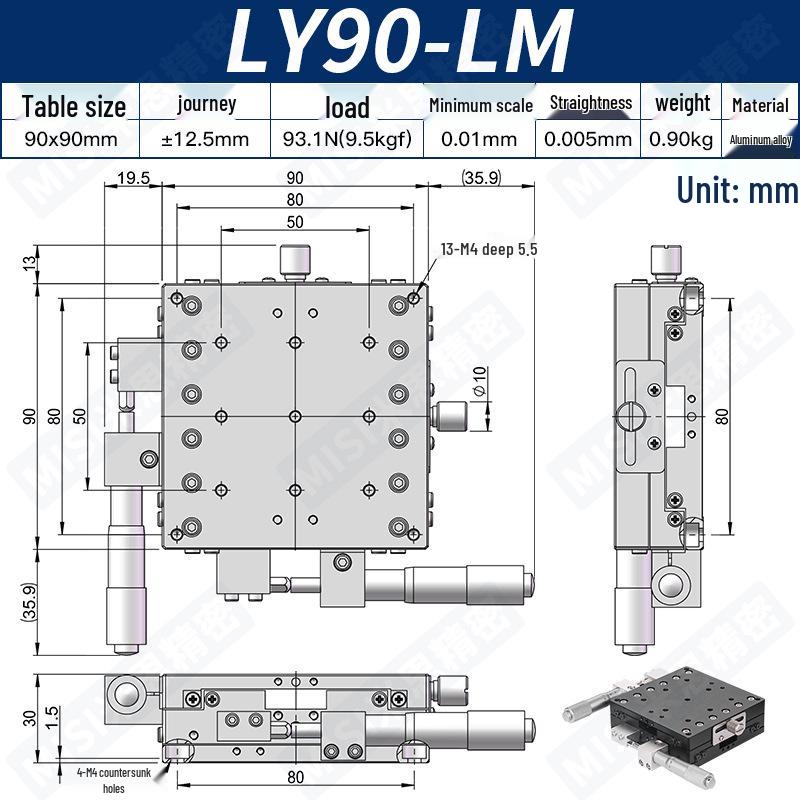 Two-Dimensional XY Axis Precision Manual Adjustment Platform