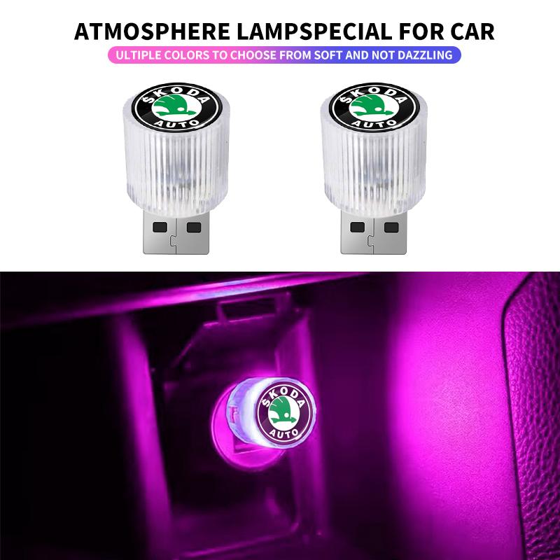 Mini USB LED Car Light Auto Interior Atmosphere Light For Skoda Octavia Rapid Kodiaq Karoq Fabia Kamiq Superb Derivative Vision ZJ9
