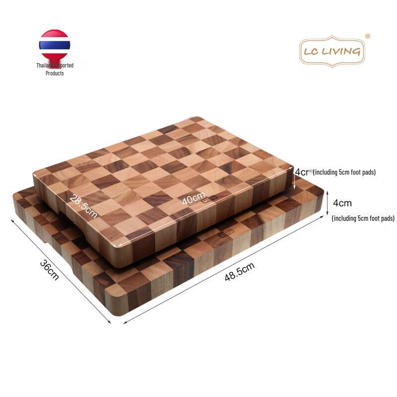 LC LIVING Thai Acacia Wood Chessboard Cutting Board