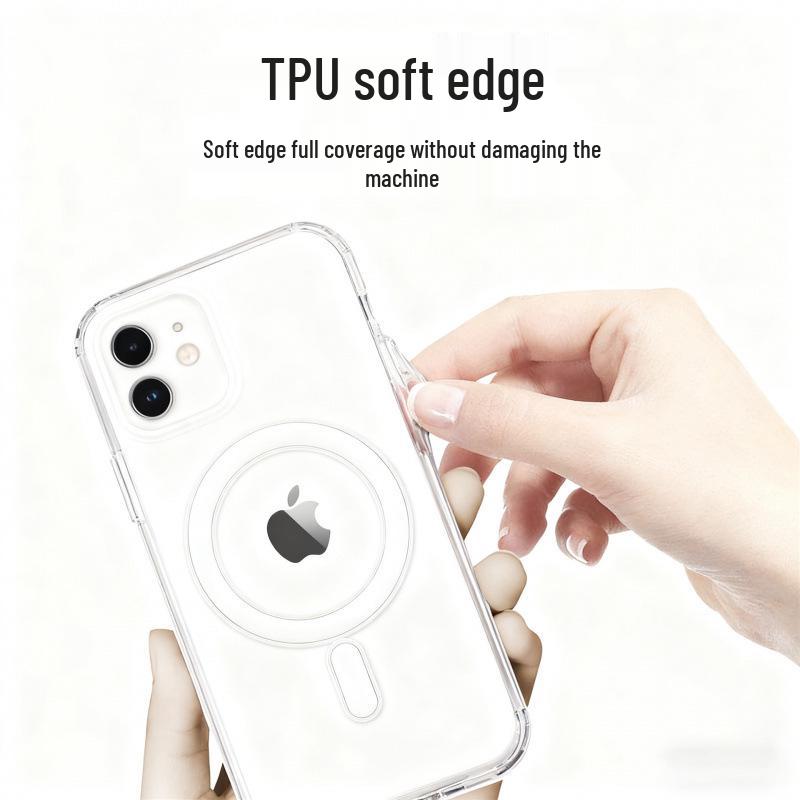 Прозрачный противоударный чехол из ТПУ для iPhone 17 Pro с магнитами и защитой Air Cushion