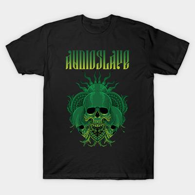 Азиатский размер Мужская черная футболка с принтом Группа Audioslave Без вырезания Термотрансферный принт Хлопковая футболка