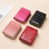 Large-capacity Stone Pattern Organ Card Bag Double Zipper Card Holder Wallet for Women  Secure Multi-Card Slots  Leather with Coin Purse
