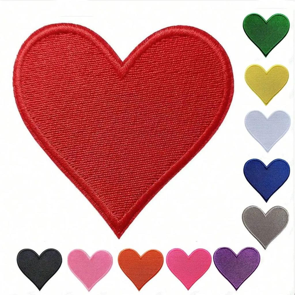 1 шт. Нашивки-сердечки, милые вышитые аппликации, пришивные/приклеиваемые утюгом нашивки для одежды, курток, шляп, рюкзаков, джинсов.