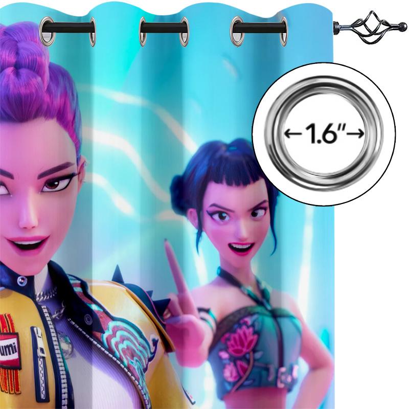 2 шт. Занавески Блэкаут Hasbro K-pop Группа Светоблокирующие Пастельные С Принтом Аниме Идолов С Люверсами Оконные Шторы Для Спальни Гостиной