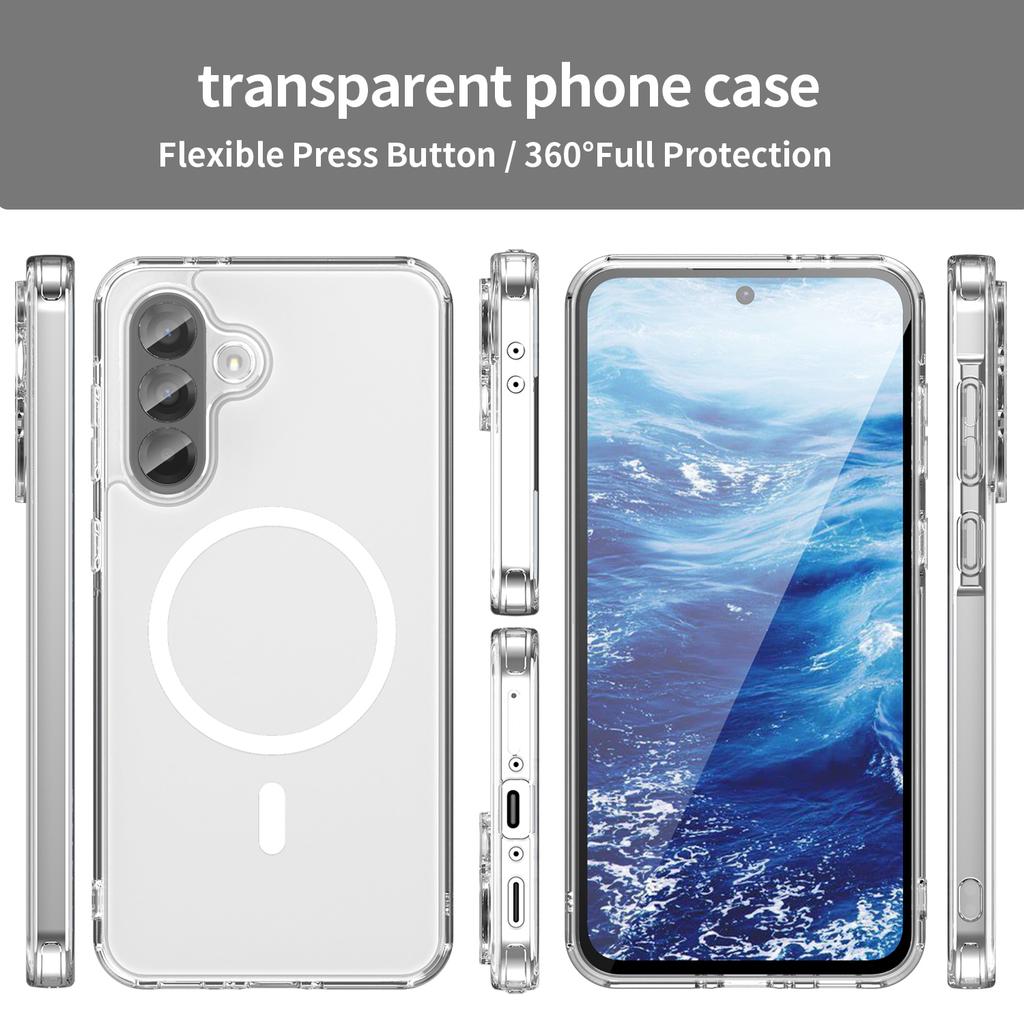 For Samsung Galaxy A36 5G Phone Case, Magnetic Shockproof Transparent Cover for Samsung Galaxy A36 5G