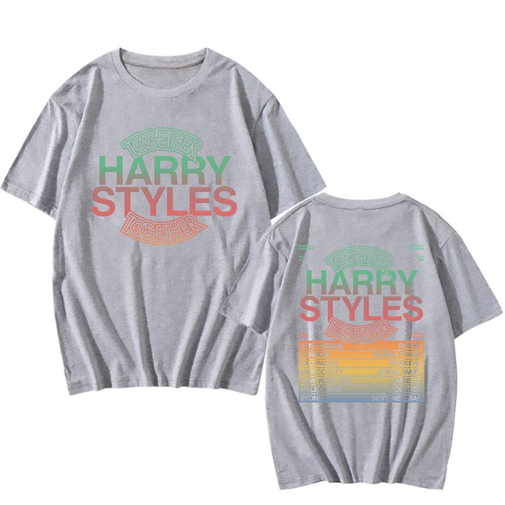 HarryStyles Together, Together Tour 2026 Футболки 100% Хлопок Летняя Короткий Рукав Унисекс Футболка Певец Графический Принт Футболки Мужские Топы смешные футболки