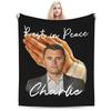 Charlie Kirk Voice of a Generation Patriotic Slogan Warm Plush Throw Blanket for Bedroom Flannel Bedspread